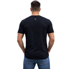 Camiseta Masculina Texas Farm Overtone Manga Curta Preta Com Logo Bordada Ref:CM407