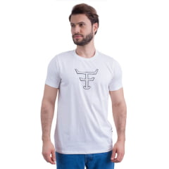 Camiseta Masculina Texas Farm Overtone Off White Manga Curta Com Logo Aplicada Em Off/Preto Ref:CM407