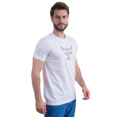 Camiseta Masculina Texas Farm Overtone Off White Manga Curta Com Logo Aplicada Em Off/Preto Ref:CM407