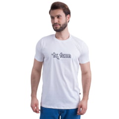 Camiseta Masculina Texas Farm Overtone Off White Manga Curta Com Logo Aplicada Em Off/Preto Ref:CM418