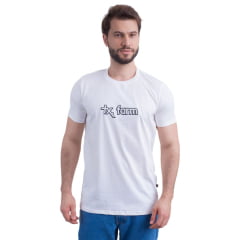 Camiseta Masculina Texas Farm Overtone Off White Manga Curta Com Logo Aplicada Em Off/Preto Ref:CM418