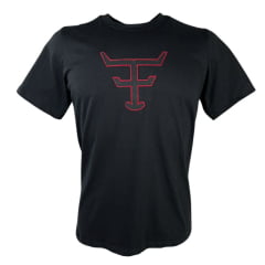 Camiseta Masculina Texas Farm Overtone Preto Manga Curta Com Logo Aplicada Em Vermelho /Preto Ref:CM407