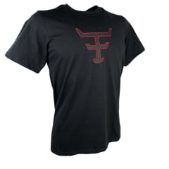 Camiseta Masculina Texas Farm Overtone Preto Manga Curta Com Logo Aplicada Em Vermelho /Preto Ref:CM407