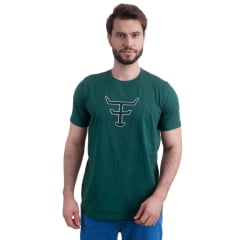 Camiseta Masculina Texas Farm Overtone Verde Bandeira Manga Curta Com Logo Aplicada Em Verde/Off Ref:CM407