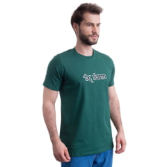 Camiseta Masculina Texas Farm Overtone Verde Bandeira Manga Curta Com Logo Aplicada Em Verde/Off Ref:CM418