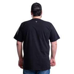 Camiseta Masculina Texas Farm Plus Size Preto Estampa Azul E Vermelho Bandeira REF: CM265