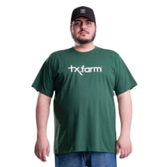 Camiseta Masculina Texas Farm Plus Size Verde Bandeira Estampa Off White REF: CM258 Camiseta Masculina Texas Farm Plus Size Verde Bandeira Estampa Off White REF: CM258