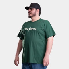 Camiseta Masculina Texas Farm Plus Size Verde Bandeira Estampa Off White REF: CM258