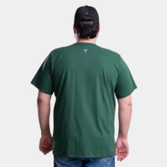 Camiseta Masculina Texas Farm Plus Size Verde Bandeira Estampa Off White REF: CM258