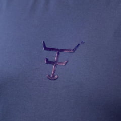 Camiseta Masculina Texas Farm Plus Size Manga Curta Azul Marinho Com Logo Em Azul Ref:CM618