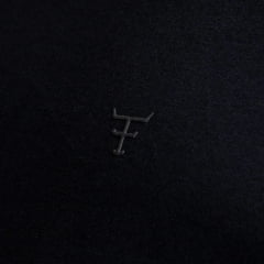 Camiseta Masculina Texas Farm Plus Size Manga Curta Básica Preta Com Logo Pequeno Em Cinza Ref:CM143