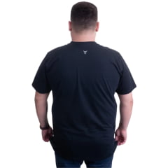 Camiseta Masculina Texas Farm Plus Size Manga Curta Preta Logo Branco Ref:CM307