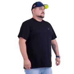 Camiseta Masculina Texas Farm Plus Size Manga Curta Preta Com Logo Pequeno Off White Ref: CM143