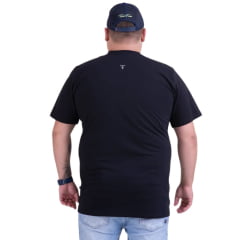 Camiseta Masculina Texas Farm Plus Size Manga Curta Preta Com Logo Pequeno Off White Ref: CM143
