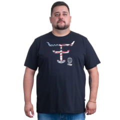 Camiseta Masculina Texas Farm Preta Plus Size Estampada Manga Curta Ref:CM485