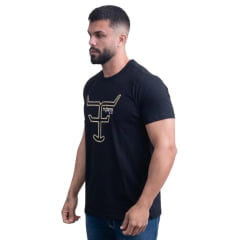 Camiseta Masculina Texas Farm Preta Plus Size Estampada Manga Curta Ref:CM546