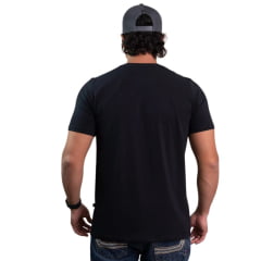 Camiseta Masculina Texas Farm T Ease Manga Curta Preto Com Logo Vermelho E Branco Ref:CME011