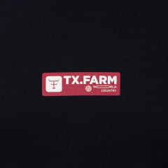 Camiseta Masculina Texas Farm T Ease Manga Curta Preto Com Logo Vermelho E Branco Ref:CME011