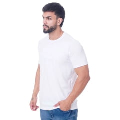 Camiseta Masculina Texas Farm TX Ledge Manga Curta Branco Logo Aplicada Ref:CM442