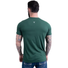 Camiseta Masculina Texas Farm Verde Bandeira Manga Curta Com Logo Em Branco Ref.CM589