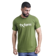 Camiseta Masculina Texas Farm Verde Sálvia Estampa Bege - Ref. CM258