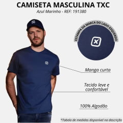 Camiseta Masculina TXC Azul Marinho Classic Manga Curta Ref. 191380