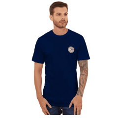 Camiseta Masculina TXC Azul Marinho Manga Curta Custom Regular Com Aplicação de Logo Ref.192082