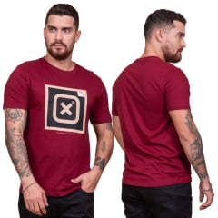 Camiseta Masculina TXC Bordô Regular Custom Manga Curta Ref. 192218