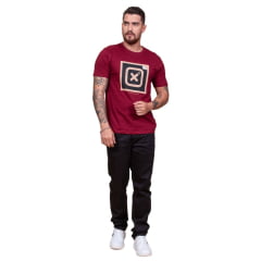 Camiseta Masculina TXC Bordô Regular Custom Manga Curta Ref. 192218