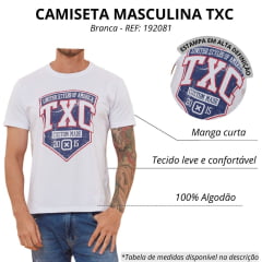 Camiseta Masculina TXC Branca Manga Curta Regular com Estampa Ref: 192081