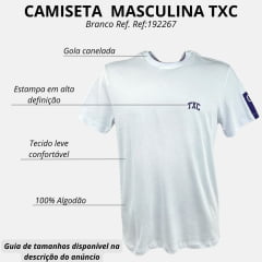 Camiseta Masculina TXC Branca Regular Classic Manga Curta Ref. 192267