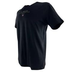 Camiseta Masculina TXC Brand Manga Curta Regular Meia Malha Preto Estampada Ref:192566