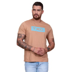 Camiseta Masculina TXC Cáqui Regular Classic Manga Curta Ref. 192246