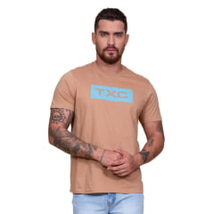 Camiseta Masculina TXC Cáqui Regular Classic Manga Curta Ref. 192246