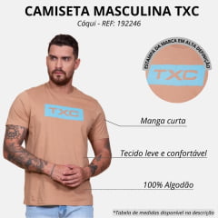 Camiseta Masculina TXC Cáqui Regular Classic Manga Curta Ref. 192246