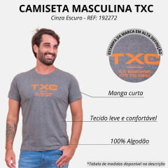 Camiseta Masculina TXC Cinza Escuro Regular Classic Manga Curta Ref. 192272