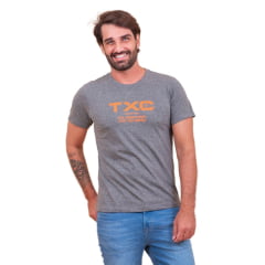 Camiseta Masculina TXC Cinza Escuro Regular Classic Manga Curta Ref. 192272