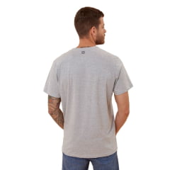 Camiseta Masculina TXC Cinza Mescla Manga Curta Com Logo Em Azul Ref.192154