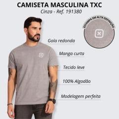 Camiseta Masculina TXC Classic Cinza Mescla - Ref 1919380