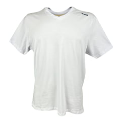 Camiseta Masculina TXC Classic Regular M. Curta Branco C/ Bordado Azul E Gola V REF: 192161