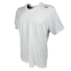 Camiseta Masculina TXC Classic Regular M. Curta Branco C/ Bordado Azul E Gola V REF: 192161