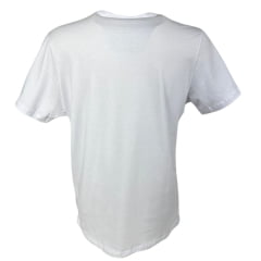 Camiseta Masculina TXC Classic Regular M. Curta Branco C/ Bordado Azul E Gola V REF: 192161