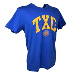 Camiseta Masculina TXC Classic Regular Manga Curta Azul Estampada Laranja Ref.192145