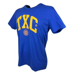 Camiseta Masculina TXC Classic Regular Manga Curta Azul Estampada Laranja Ref.192145