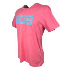 Camiseta Masculina TXC Classic Regular Manga Curta Rosa Estampado Azul Ref.192142