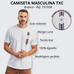 Camiseta Masculina TXC Custom Branco Estampada - Ref 191938