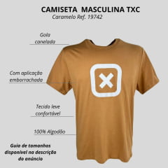 Camiseta Masculina TXC Custom Caramelo Manga Curta Com Estampa Branca Ref:19742