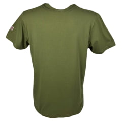 Camiseta Masculina TXC Custom Manga Curta Verde Militar Estampado Branco REF: 19742