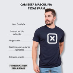 Camiseta Masculina TXC Custom Regular Manga Curta Azul Marinho Estampado Branco Ref.19742