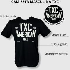 Camiseta Masculina TXC Custom Regular Manga Curta Preto Estampada Ref.192061